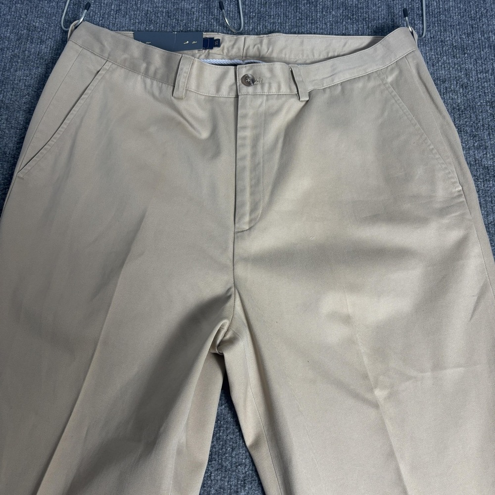 Bobby Jones Players Pants Mens 35x33 Camel Khaki Cotton‎ Chino Golf Flat Front - Picture 2 of 14